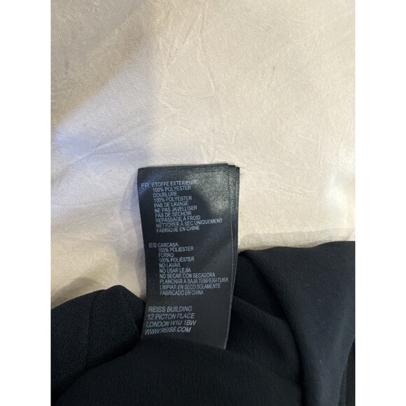 Reiss Womens 6 Black Cap Sleeve Misty Tie Waist Shift Dress Classic Career Work - Picture 7 of 8